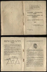 1939 Dec, War Office, DANNERT CONCERTINA WIRE training Pamphlet issued to Home G - Picture 1 of 1