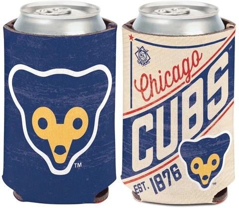 Chicago Cubs Retro Logo Can Koozie (1) Holder Collapsible Free Shipping! Cover
