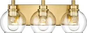 Bathroom Light Fixtures, 3-Light Brushed Gold Vanity Light, Modern Wall - Picture 1 of 6