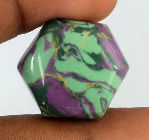 Multi-Color Turquoise Gemstone 24.20 Ct Hexagon Cabochon Natural Certified X4858 - Picture 1 of 5