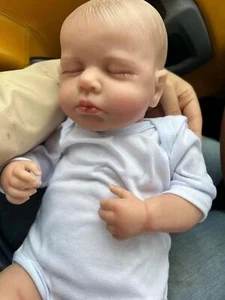 50cm Realistic Reborn Baby Doll Silicone Vinyl Cloth Body Handmade Toy Gift Girl - Picture 1 of 24