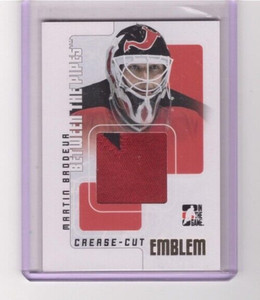 MARTIN BRODEUR 2007-08 ITG BETWEEN THE PIPES GOLD EMBLEM PATCH SP/10 #CCE-48 BTP