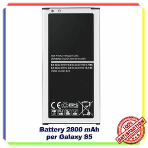 BATTERIA RICAMBIO 2800mAh PER SAMSUNG GALAXY S5 I9600 NUOVA PARI ORIGINALE - Foto 1 di 4