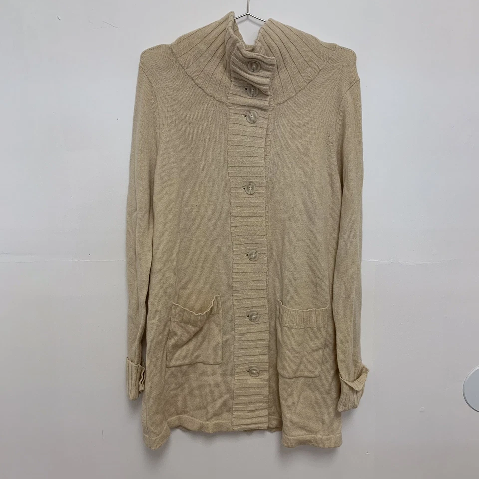 Patagonia Lambswool Blend Button Up Long Sleeve Sweater Dress Beige Size Large - Image 1 of 4
