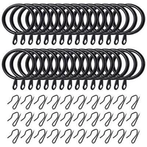 30Pcs Metal Drapery Rings Curtain Hanging Rings and 30Pcs Metal Curtain Pin Hook - Picture 1 of 7