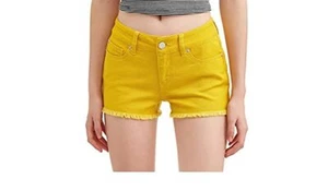 Junior No Boundaries mittelhoher Bund ausgefranster Saum Gold Eis weiche Shorts Größe 1 3 9 neu mit Etikett - Bild 1 von 6