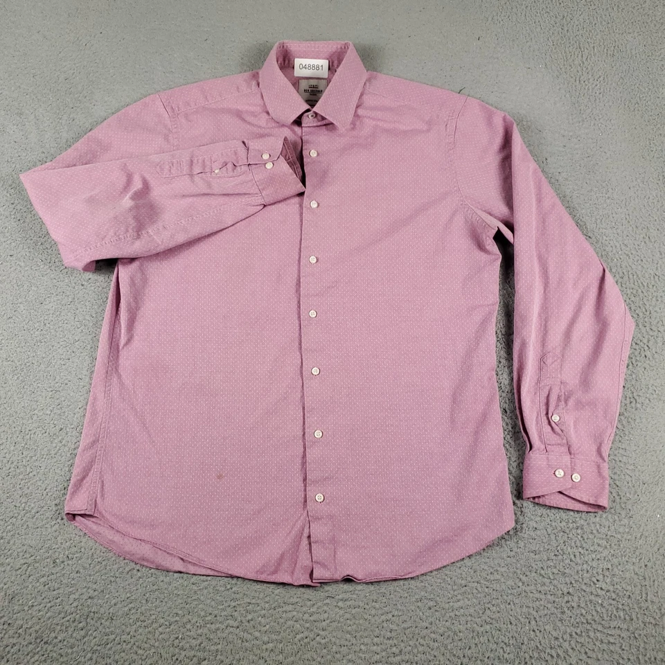 Camisa Ben Sherman Para Hombre Talla 16 Vestido Púrpura Abotonada Manga Larga * Foto 1 de 4
