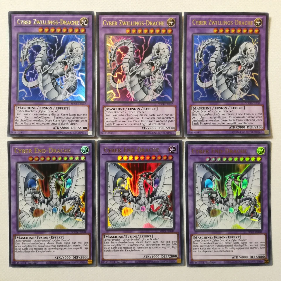 Cyber End-Drache Cyber Zwillings-Drache Yugioh 6 Karten Set Ultra Rare Fusion DE - Bild 1 von 3
