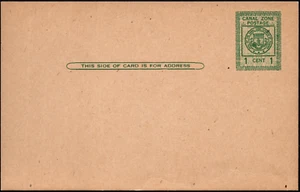 Canal Zone Postal Card Scott # UX8 Mint - 1 Cent Green Seal of the Canal Zone - Picture 1 of 1