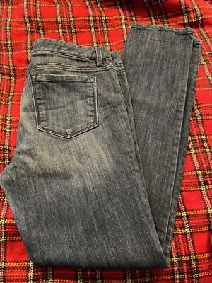 Pantalones de mezclilla para mujer Ann Taylor Loft talla 10 modernos ajustados azules pierna recta/recortada Foto 1 de 3