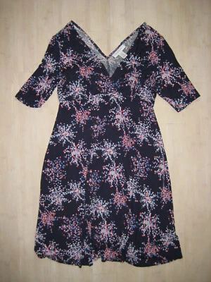 EUC Motherhood Maternity V-NECK Dress Womens Sz S Dotted Rayon Blend  - Image 1 of 4