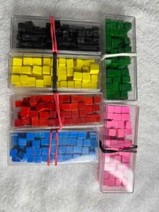 Vintage Wood Risk Game Pieces Replacement Parts Wooden Crafting 6 Bright Colors - Picture 1 of 1
