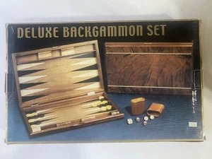 Juego de Backgammon Vintage Deluxe en Nogal Ver Fotos 18 pulgadas - Imagen 1 de 8