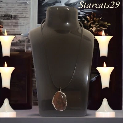 Mahogany Obsidian Pendant & Waxed Leather 50cm With Gift Pouch! - Image 1 of 4
