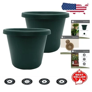 Lightweight UV Resistant 20" Round Planters - Elegant Dual Pack for Garden Decor - Picture 1 of 10