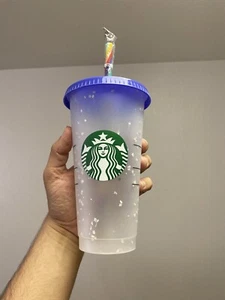 Starbucks Confetti Color Changing 2020 cup tumbler 24oz reusable Rainbow Straw - Picture 1 of 3