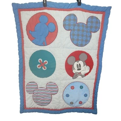 Manta Cuna Edredón Bebé Disney De Colección Mickey Mouse Cosida Gruesa 31"x40" Foto 1 de 4