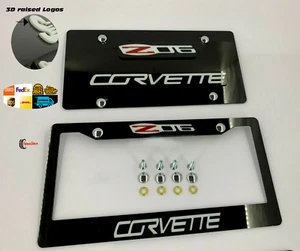 Marco de matrícula para Z06 CORVETTE 2 PIEZAS CUBIERTA DE LICENCIA delantera y trasera ENVÍO RÁPIDO - Imagen 1 de 7