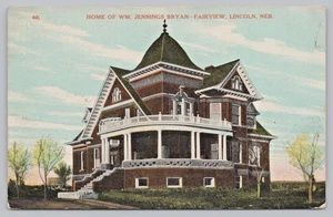 Postkarte Lincoln Nebraska "Fairview" William Jennings Bryan Home Museum - Bild 1 von 2