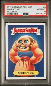 2017 Topps Garbage Pail Kids Riot Fest AGNES T. ME Against Me! PSA 10 Gem Pop 1 - Picture 1 of 2