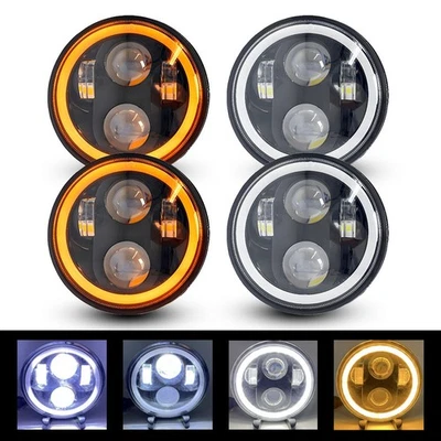 4PCS 5 3/4 5.75" LED Headlights DRL For Chevy El Camino Impala Caprice Bel Air - Image 1 of 4