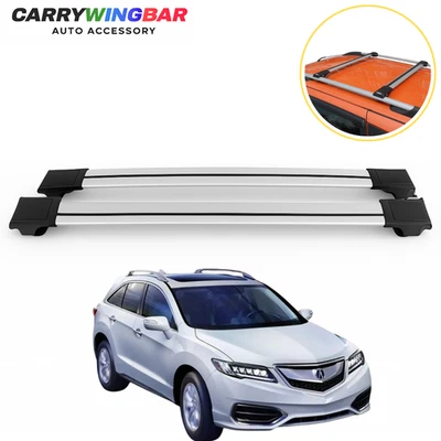 Kit de barras transversales portaequipajes de techo plateado de aluminio para Acura RDX 2013-2018 Foto 1 de 4