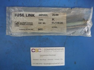 FL11K20 - ESLABÓN FUSIBLE TIPO COOPER 20A AMP K - NUEVO EN CAJA - Imagen 1 de 4