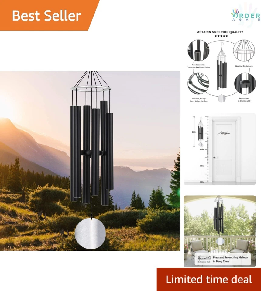 Wind Chimes Large Outdoor Garden Deep Tone 36 Inch Relaxing Soothing Low Bass