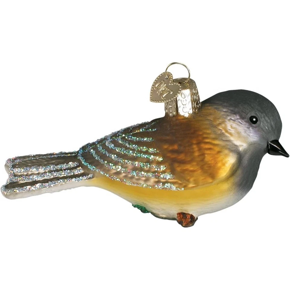 Old World Christmas 16039 Glass Blown Black-capped Chickadee Ornament