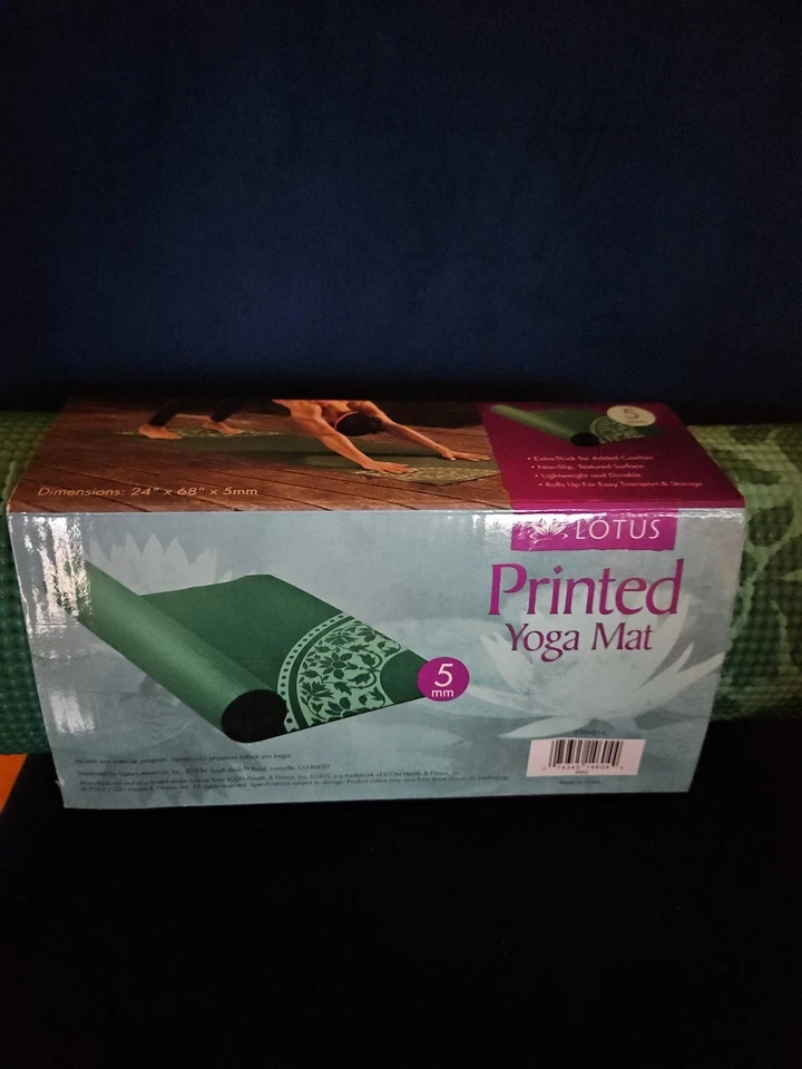 Lotus yoga mat new printed green - Image 1 of 4