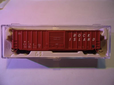 N - Atlas 45251 - 50' Precision Design Boxcar, Rock Island     LN   M-M couplers - Image 1 of 2