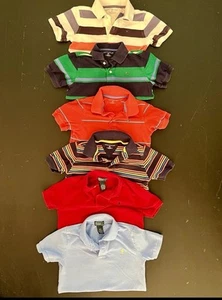 Boys Polo Shirts (lot of 6): (2) Ralph Lauren, (4) Tommy Hilfiger - size 6/7 - Picture 1 of 9