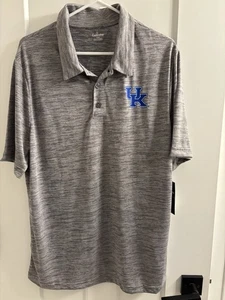 Kentucky Wildcats Captivating Gray Short Sleeve Polo Shirt Mens Large New - Picture 1 of 5