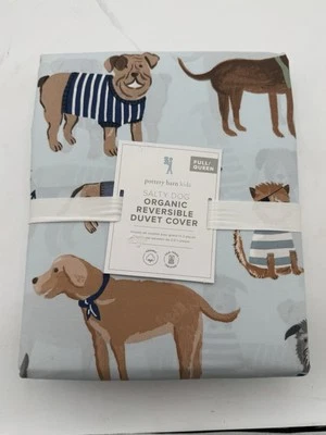 🌟Pottery Barn Kids Salty Dog pirate puppy FULL QUEEN duvet cover nautical🌟 - Image 1 of 4