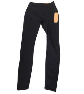 NEW Avalanche Black High Waisted Leggings with Pockets XS Black 27" NWT - Picture 1 of 11