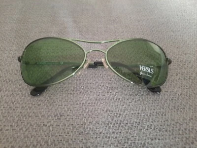 Versace VERSUS Vintage Aviator Sunglasses Model R95 Color Green Green Lenses  - Image 1 of 4