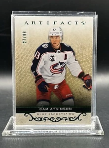 2021-22 Upper Deck Artifacts Green Cam Atkinson #44 Columbus Blue Jackets #/99 - Picture 1 of 2