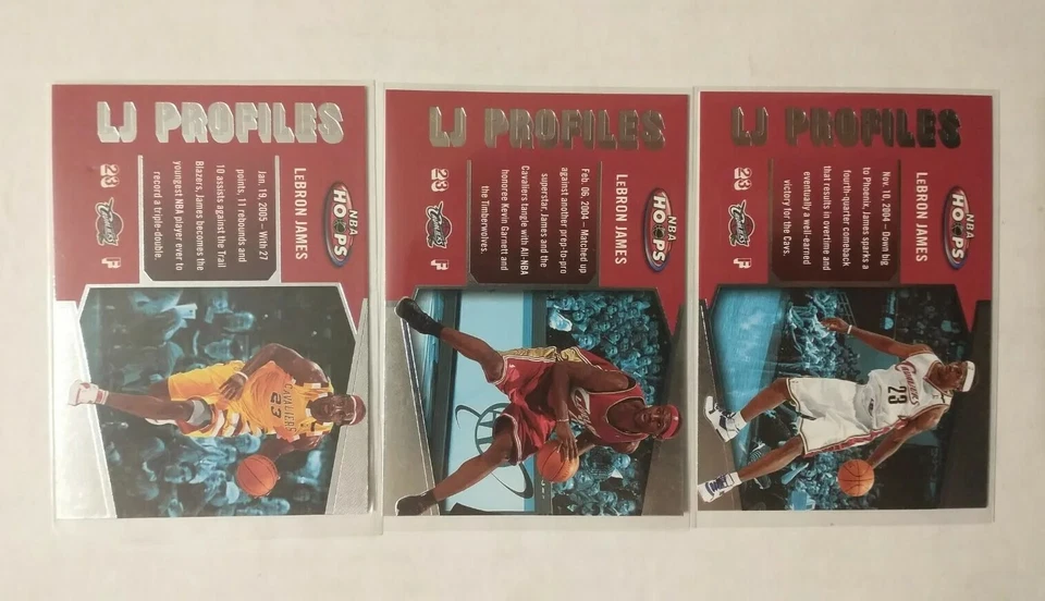 🔥 Lebron James Lot Of (3) 2005-06 NBA HOOPS LJ Profiles #LBJ-3 #LBJ-22 #LBJ-23 - Image 1 of 2