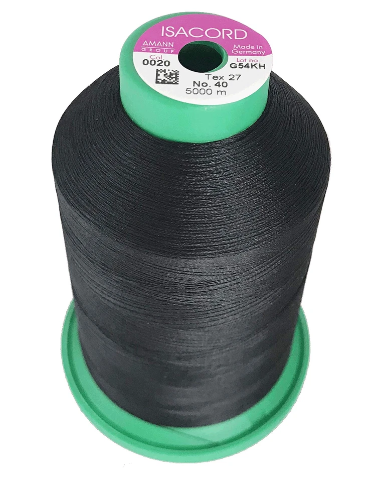 12 Isacord Embroidery Thread Black Thread 5000m Color 0020
