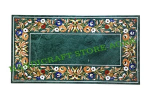 96 x 48 Inches Marble Inlay Table Top Elegant Look Dining Table Marquetry Art - Picture 1 of 6