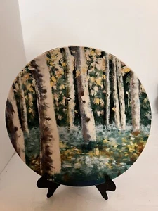Pier 1 imports ironstone plates Teal Birch tree forest 9” Replacement - Picture 1 of 3