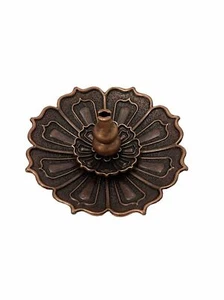 3-in-1 Brass Lotus Censer Incense Burner Holder Plate Stick Cone Home Decor Arts - Picture 1 of 12