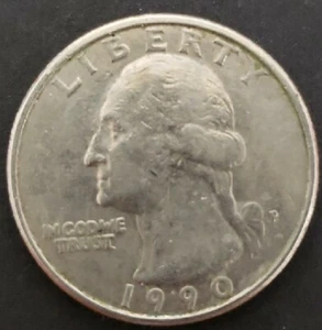 1990 P Washington Quarter Error Obverse & Reserve Cracks - Picture 1 of 13