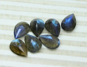 Blue Labradorite Pear Faceted Cut 3x5mm To 12x16mm Natural Loose Gemstone IC122 - Picture 1 of 6