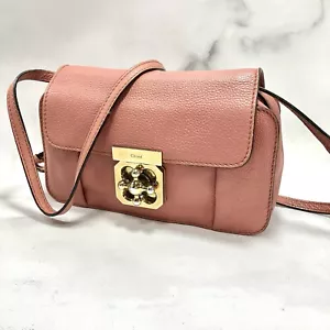 Chloe Shoulder Bag Purse Elsie Pink Leather Small Authentic - Picture 1 of 24