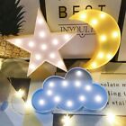 Led Marquee Light Standing Lights   Moon Star And Cloud   Chlidrens Bedroom New