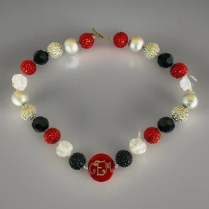 Vintage chunky colorful beaded necklace 18” - Picture 1 of 7