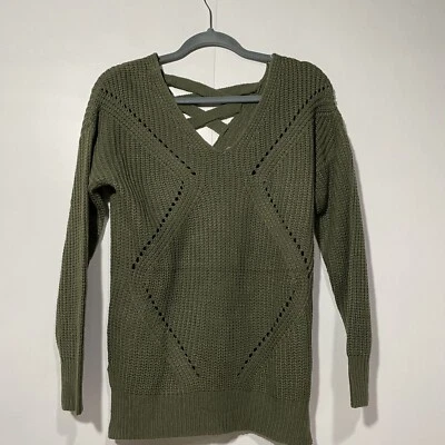 Свитер женский Charlotte Russe XS зеленый увеличенный богемный уютный удобный вязаный - Изображение 1 из 4