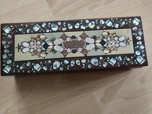 Wunderschöne Vintage Schmuckbox aus Holz mit rotem Filz 70 Iger - Bild 1 von 14