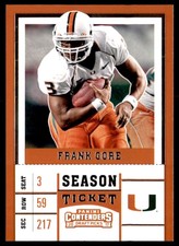 2017 Panini Contenders Draft Picks Frank Gore Miami Hurricanes #39